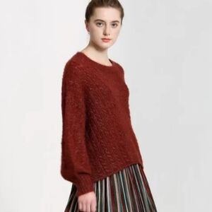 Anthropolohie See U Soon lurex cable sweater‎